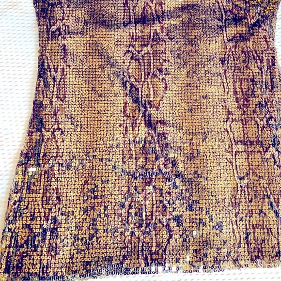 Vivienne Tam Black Textured Sequin Animal Print Tank Top Size Medium - Picture 5 of 7